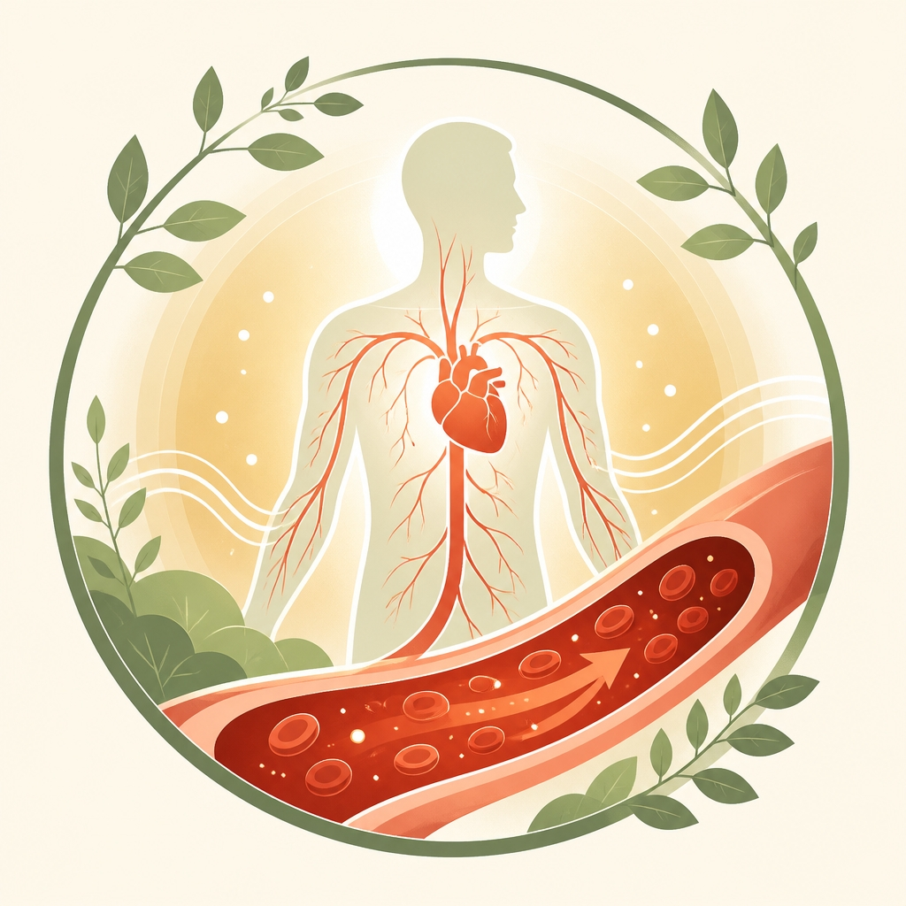 血流の巡りが整う様子を示すイラスト